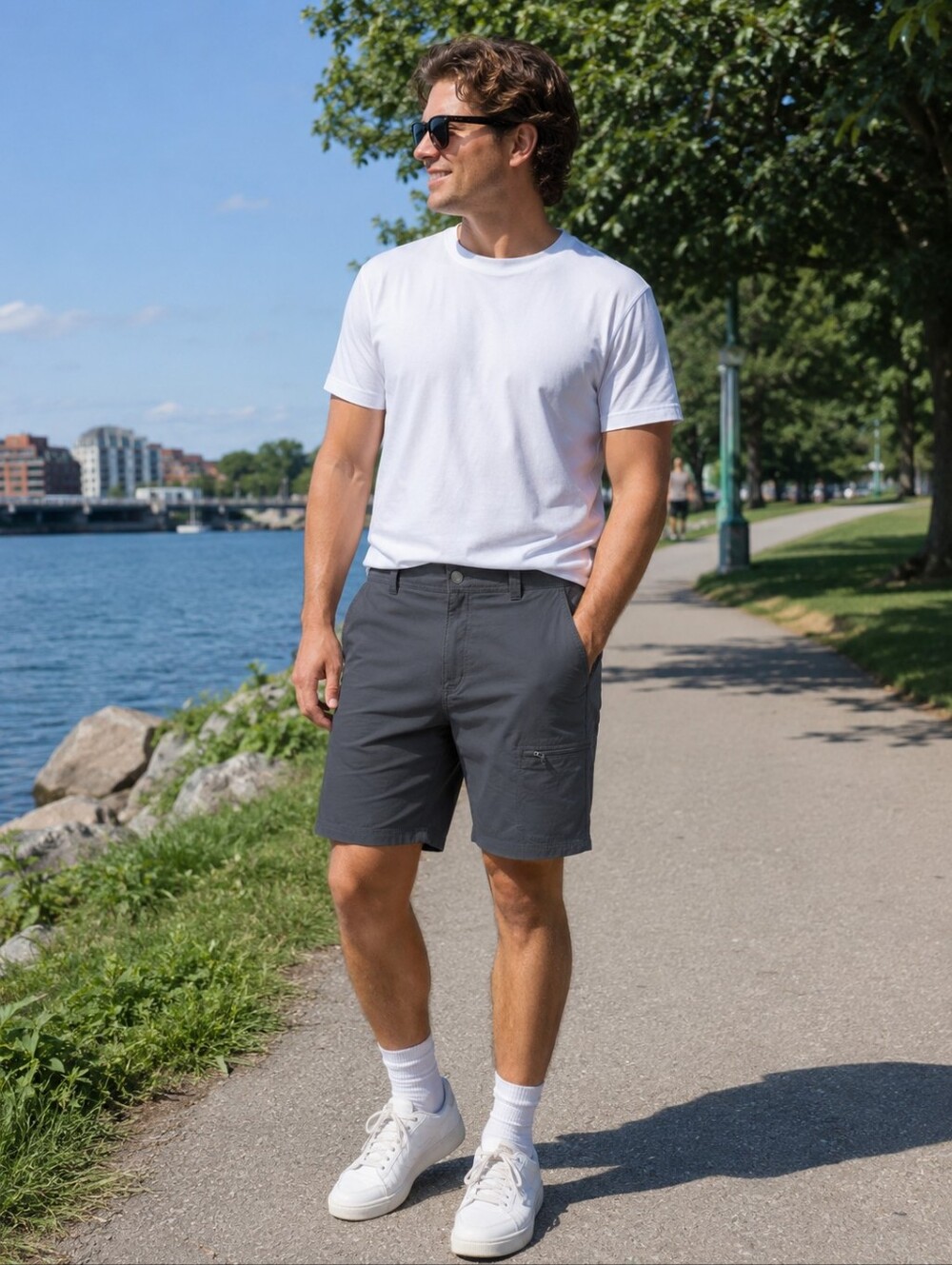Gray Charcoal Free Country NWT Men's Shorts 32 Outdoor Active Golf